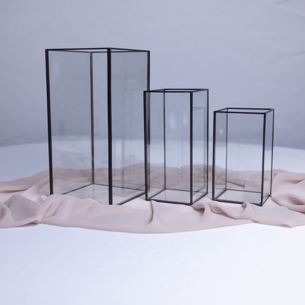 Box Lanterns 10x10x18cm BLACK - Image 2