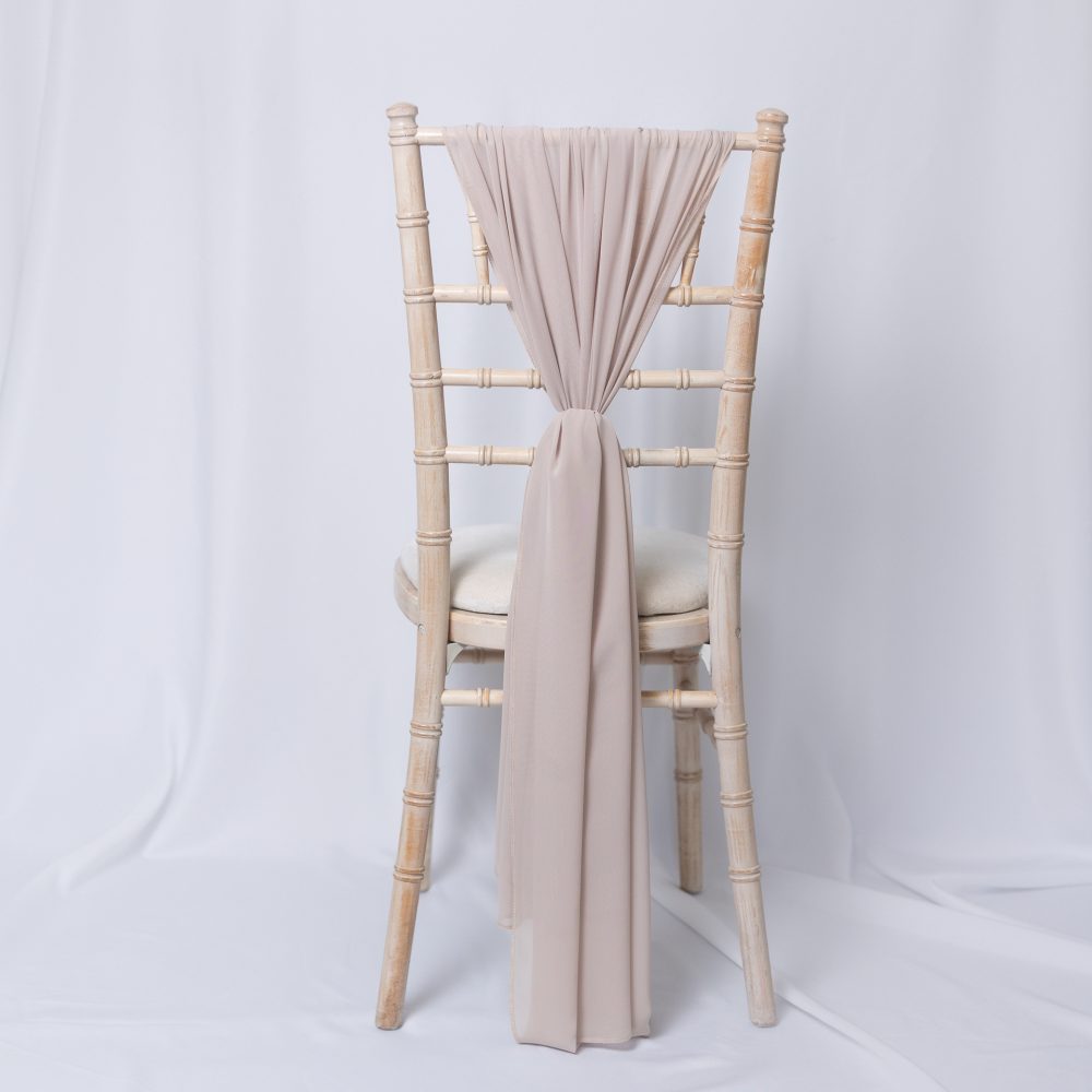 Chiffon Chair Drapes Taupe