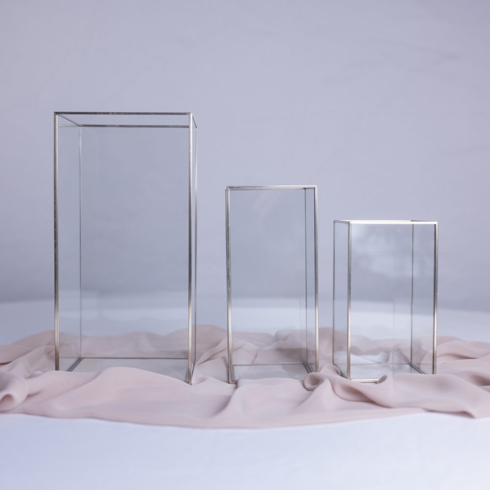 Box Lanterns 10x10x18cm SILVER - Image 2