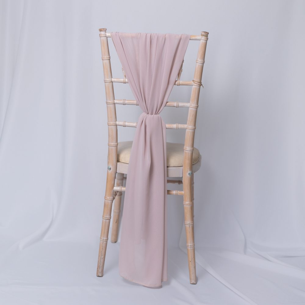 Chiffon Chair Drapes Dusky Pink