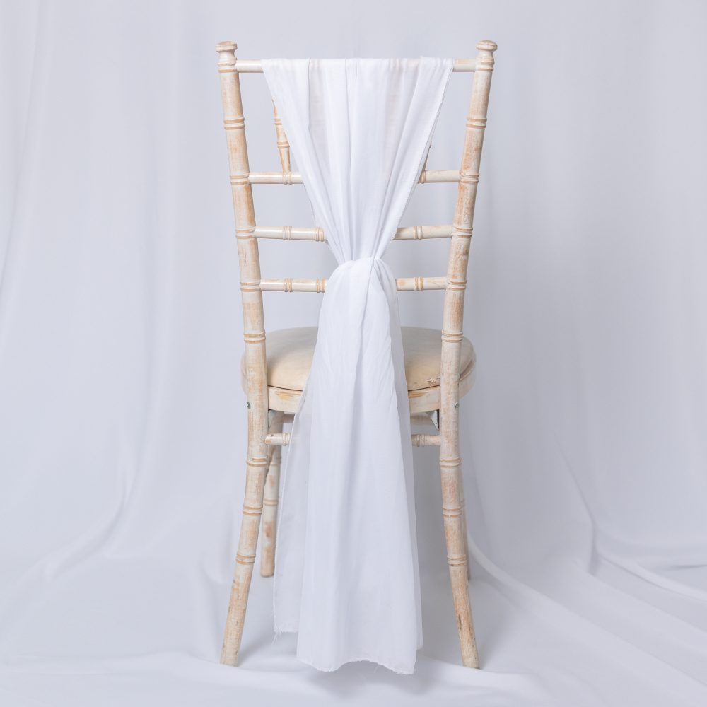Chiffon Chair Drapes White