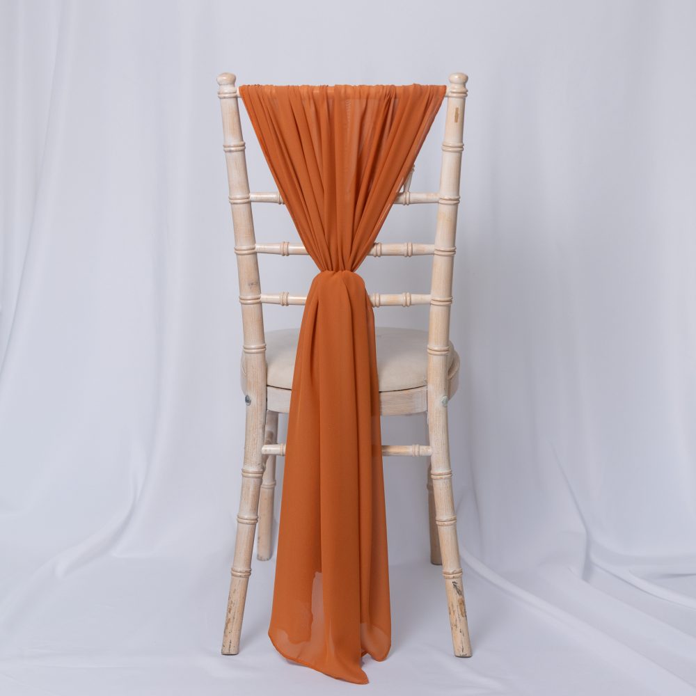 Chiffon Chair Drapes Terracotta