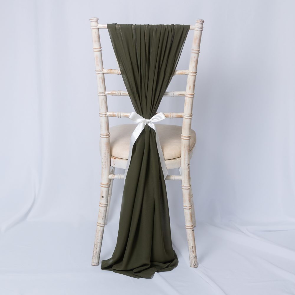Chiffon Chair Drapes Olive