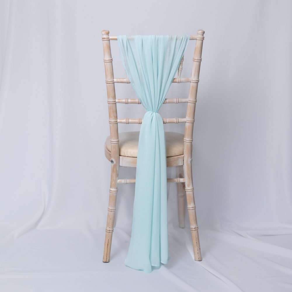 Chiffon Chair Drapes Powder Blue