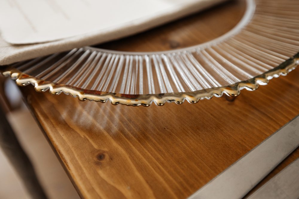 Clear Gold rim Charger plate