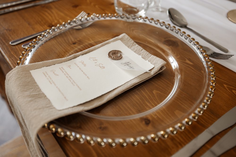 Glass Charger Plate - Gold Beaded Rim - Image 2