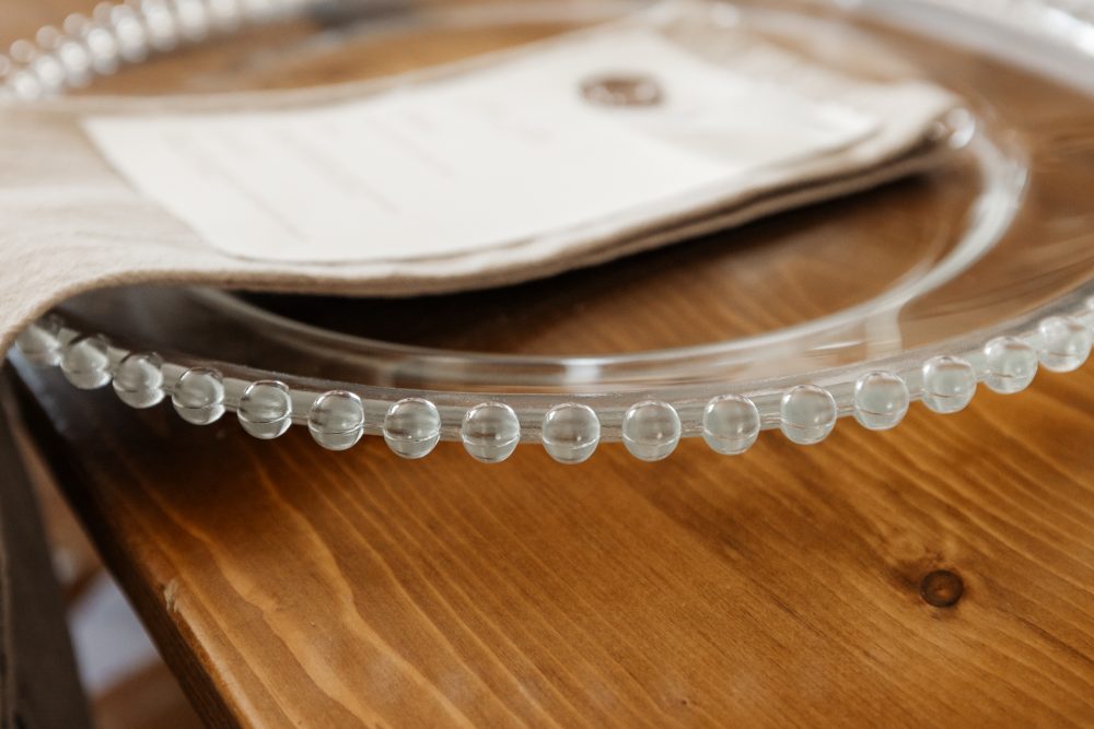 Glass Charger Plate - Clear Beaded Rim - Image 4