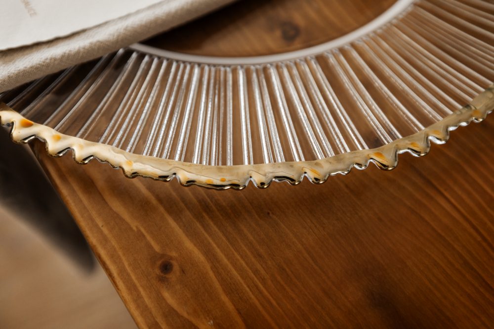 Glass Charger Plate - Ribbed Gold Rim - Image 4