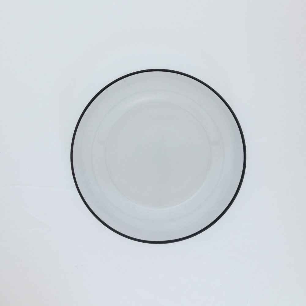 Glass Charger Plate - Black Rim