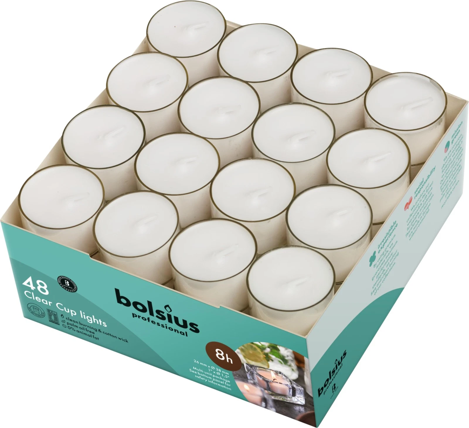 Bolsius Clear Cup Tealights